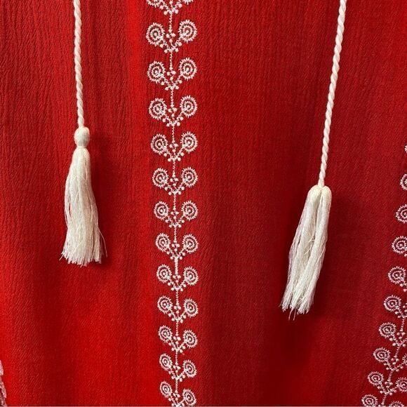 Umgee red boho embroidered tunic top size medium - Picture 6 of 10